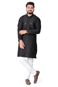 Nuevo Conjunto de Kurta Festivo de Diseñador para Hombre, Colección Étnica Elegante, Conjunto Tradicional de Kurta y Pijama para Fiestas, Estilo Indio para Hombre - Product Image 5