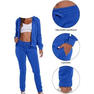 ชุดวอร์มผู้หญิงขายดีสำหรับฤดูหนาว ชุดกีฬาพิมพ์ลายสีพื้น ระบายอากาศได้ดี แบบมีเชือกผูก บริการ OEM - Product Image 4