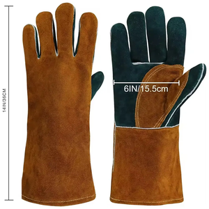 Gants de travail de sécurité de soudage de haute qualité Gants de sécurité robustes en cuir de vache fabriqués au Pakistan CE - Product Image 5