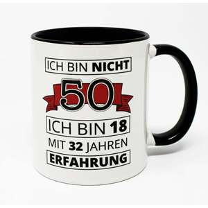Mug fantaisie pour 50e anniversaire, tasse en céramique à double paroi, passe au lave-vaisselle et au micro-ondes, avec design 'Je ne suis pas de 50 ans' et cuillère accessoire - Product Image 2