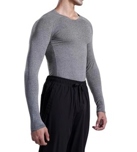 Camisas de gimnasio de compresión de poliéster 100% para hombre, ropa de gimnasio de entrenamiento Rashguard de manga larga, secado rápido, ajuste ajustado, MOQ bajo - Product Image 3