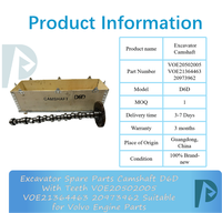 Pièces détachées pour excavatrice, arbre à cames D6D avec dents VOE20502005 VOE21364463 20973962, compatible avec les pièces de moteur Volvo
