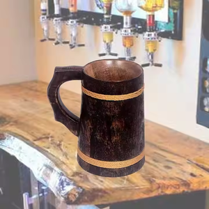 <b>Wooden</b> <b>Tankard</b> mug Classic Natural Wood Mug/Cup Business Christmas Adventure Travel by crescent crafts - Product Image 2