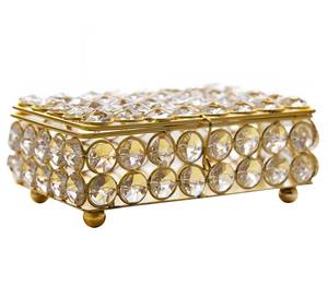 Metal <b>Frame</b> Glass Jewelry Trinket Storage Box <b>Crystal</b> Made Customized Jewelry Box at Low Price - Product Image 1