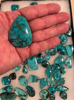 Pierre précieuse turquoise de montagne naturelle, pierre précieuse turquoise en vrac, cabochon pour la fabrication de bijoux