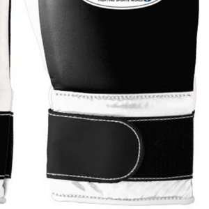 ถุงมือชกมวยหนังแท้สีดำขาวแบบมืออาชีพ พร้อมสายรัดข้อมือแบบเวลโคร สำหรับฝึกซ้อมและต่อยมวย สำหรับผู้ชายและผู้หญิง - Product Image 5