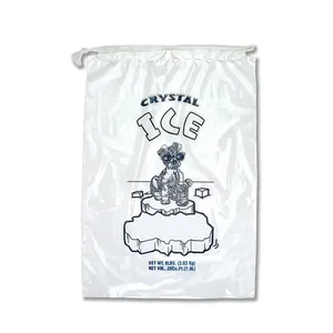 كيس بلاستيك الثلج بنمط شعار قابل للتخصيص كيس تعبئة الثلج كيس بلاستيك شفاف للثلج