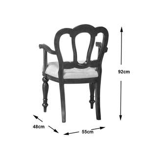 Sillón tallado Admiralty hecho de madera de caoba de alta calidad con tapicería para uso en interiores - Product Image 6