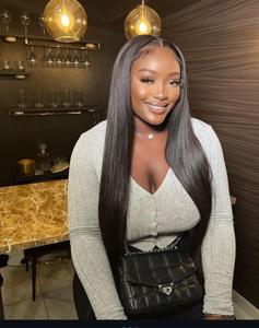 100% perruque naturelle droite brute pour les femmes non traitées longue perruque rouge soyeuse perruque naturelle résistante à la chaleur pour la fête et un usage quotidien - Product Image 4