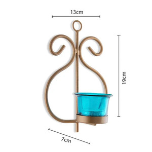 <b>Decorative</b> Metal Candle Holder with Glass a Beautiful Accent for Your <b>Space</b> Rustic Metal Candle Holder with Glass - Product Image 3