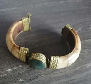 Handcrafted Brass Bone Cuff <b>Bracelet</b> Unique Tribal <b>Inspired</b> Adjustable Brass Cuff for Men and Women Statement Jewelry Accessory - Product Image 5