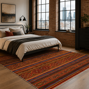 Alfombra Lavable Tribal de Granate de Anatolia RW7133 de Rug Weavers, Venta al por Mayor con Envío Directo, Chenilla Lavable, 10 Tamaños - Product Image 4