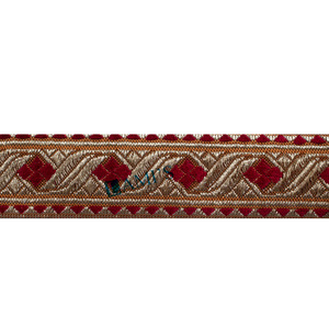 Usine Or Métallique Français Tresse avec Bande Rouge Tissu Personnalisé Galons Rangs Fil Métallique Bullion Tresse - Product Image 3