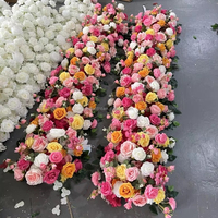 Guirlande de fleurs artificielles roses rouges en soie pour allée de mariage, décoration de toile de fond, fournitures événementielles - Grande Vente
