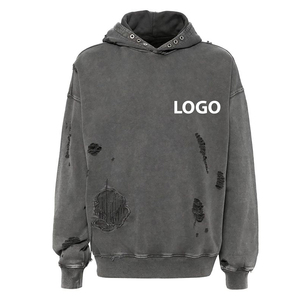 OEM ODM Pakistán hizo sudaderas con capucha desgastadas para hombres Jersey con capucha de mezcla de algodón Moda de invierno informal - Product Image 3