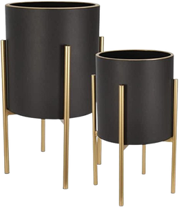 Lot de 3 pots de fleurs pour le salon et les décorations de mariage Pots de jardinière au design de luxe avec support - Product Image 6