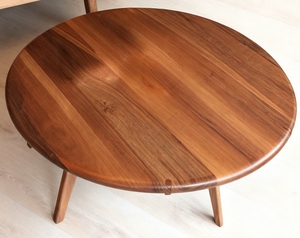 Walnut gỗ giữa thế kỷ Vòng Bàn cà phê, walnut kết thúc gỗ sofa centerpiece Bảng đồ nội thất phòng khách, trang trí, nhà - Product Image 4