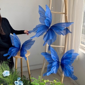 LANJO Extra Large Tulle Butterfly Backdrop Decoration Lightweight Sheer Organza Wall Hanging For Outdoor Garden Wedding Theme - Product Image 1