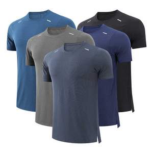 Camisetas de cuello redondo para hombre con etiqueta privada personalizada, camisetas deportivas de algodón 100% con cuello redondo para culturismo y Fitness para hombre - Product Image 3