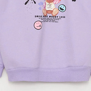 Sudadera con Capucha Morada Unisex, Estampado de Oso de Dibujos Animados, Estilo Holgado Informal para Otoño - Product Image 6
