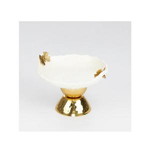 Tazón de servicio de color blanco y dorado de metal de diseño atractivo Tazón de chocolate de calidad superior para uso en fiestas y eventos - Product Image 5