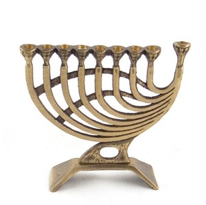 Handcrafted Customizable Aluminum Menorah Artistic Metal <b>Candelabra</b> for Religious Home Decoration - Product Image 1