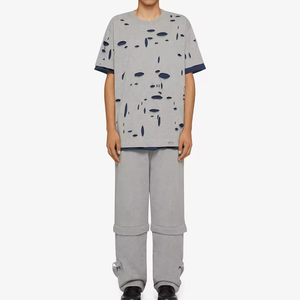 Oversized Distress Heavyweight 100% Cotton Men's t Shirts Distressed Men T Shirt - Product Image 5