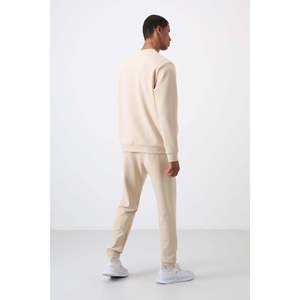Conjunto Deportivo Casual para Hombre, Corte Cómodo, Estampado, Beige, Algodón Grueso, Textura Suave-85253 - Product Image 2