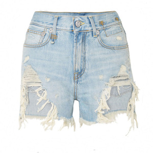Vente en gros personnalisé Pantalon ample en denim 100% coton pour femme avec fermeture éclair Baggy Jeans Jorts Skate Shorts - Product Image 3