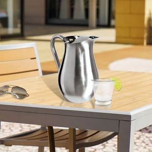Carafe à eau en acier inoxydable au design moderne pour boire de l'eau, du jus, du café, du thé glacé pour la maison, le restaurant, la décoration de la salle à manger - Product Image 3