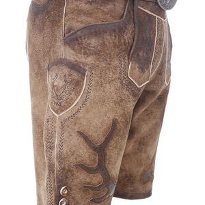 Alta calidad alemán Trachten bávaro Lederhosen Oktoberfest Kurz cabra Suede Lederhose 2025 - Product Image 1