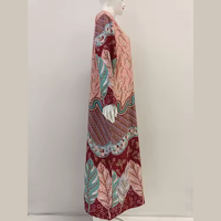 Mujeres sin mangas hasta el suelo modesto noche/Formal Abaya vestido cereza. Material de rayón 100% suave y suave para actividades diarias