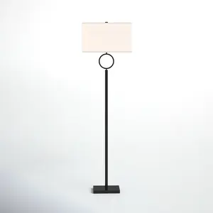 Lampe sur pied en métal de décoration de style américain Lampe LED de luxe en tissu Lampe trépied noire moderne longue durée pour hôtel - Product Image 6