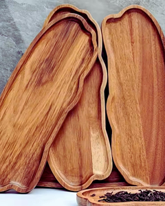 Bandeja de Servir Rectangular Clásica de Madera Natural, Hecha a Mano por Artesanos, Ecológica, Personalizada y Pulida, de Alta Calidad, Ideal para Bodas - Product Image 2