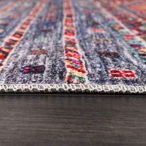 Alfombra de Área Netline Home Depot RW1002 Multicolor con Diseño Tribal de Diamantes, Estilo Kilim, Alfombra Bohemia Lavable a Máquina para Sala de Estar - Product Image 2