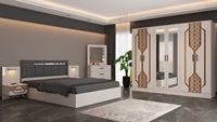 Ensemble de chambre à coucher de haute qualité, style royal européen moderne, best-seller, meubles économiques de luxe avant-gardistes, comprend une chambre à coucher king-size