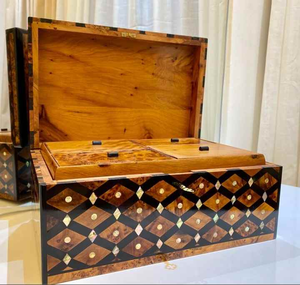 עץ להתאמה אישית מעץ ומתכת בסגנון תעשייתי דמוי מתכת עבור תכשיטי אביזרי משרד זכוכית תכשיטי זכוכית - Product Image 1