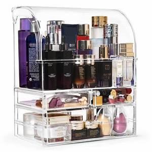 2025 prix usine Portable étanche acrylique maquillage organisateur anti-poussière cosmétique boîte de rangement avec couvercle - Product Image 3