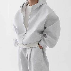 Nueva moda para hombre, chándal con cremallera, Sudadera con capucha, prendas de vestir, ropa de gimnasio con pantalones de chándal, ropa informal de algodón 100% - Product Image 1