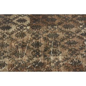 4.7x8.5 ft Turkish Rug, Vintage Area Rug, <b>Brown</b> Black Animal Print <b>Wool</b> Rug - Product Image 5