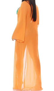 Couverture en maille transparente ouverte Vêtements de plage longs d'été Bikini Cover Up Maillots de bain Long Cover Ups Quick Dry Sheer Mesh Open Caftan - Product Image 2