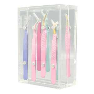 Compact Durable Plastic & Acrylic Tweezer Stand Crystal Clear Chic Functional Storage - Product Image 3