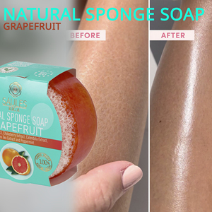 Grapefruit Natural <b>Soap</b> with Sponge Gentle Exfoliating Body <b>Soap</b> with Aloe Calendula Green Tea Aronia Peppermint Extracts SLS - Product Image 6