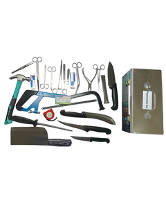 Juego de Instrumentos Quirúrgicos Veterinarios Post-mortales en Caja de Metal de Acero Inoxidable para Entrenamiento Clínico para Múltiples Especies Animales - Product Image 1