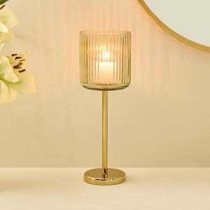 Candelabro Moderno de Vidrio y Metal para Bodas, Decoración del Hogar, Sala de Estar, Dormitorio, Hecho a Mano en India - Product Image 1