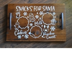 Élégant 2025 nouveau Design métal plateaux de service en bois cadeaux de Noël et décorations de mariage avec poignées multi-usages - Product Image 3