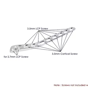 Chất lượng trung gian xa xương chày 3.5mm tấm khóa mà không cần Tab Bộ 14 cái thú y thép không gỉ bằng surgiright cụ - Product Image 6