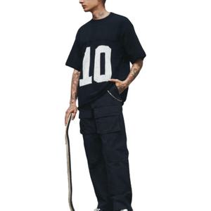 เสื้อยืดโชว์ไหล่เสื้อยืดสำหรับผู้ชายเสื้อยืดแนวสตรีทเสื้อยืดคอกลมสวมใส่สบายไล่ระดับสีสำหรับผู้ชาย - Product Image 3