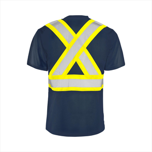 T-shirts de travail à manches courtes haute visibilité haute qualité personnalisés OEM Vêtements de sécurité réfléchissants respirants pour hommes de bonne qualité - Product Image 2
