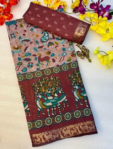 Nuevo diseño de alto atractivo y tela de seda con tejido de Sari para mujer para fiesta de boda, Sari de seda manglagiri - Product Image 2